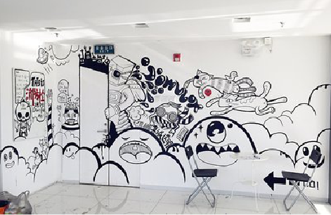 会泽手绘墙并非传统涂鸦。